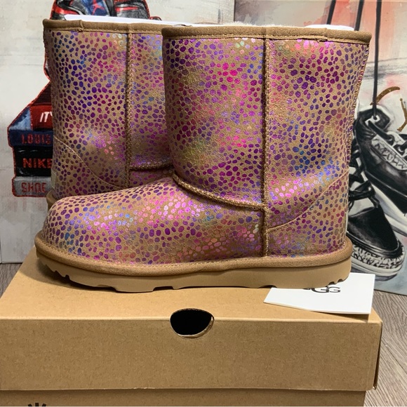 NEW UGG Classic II Spots Boots Chestnut Sparkle Suede SIZE 5Y/6.5W - Picture 7 of 12